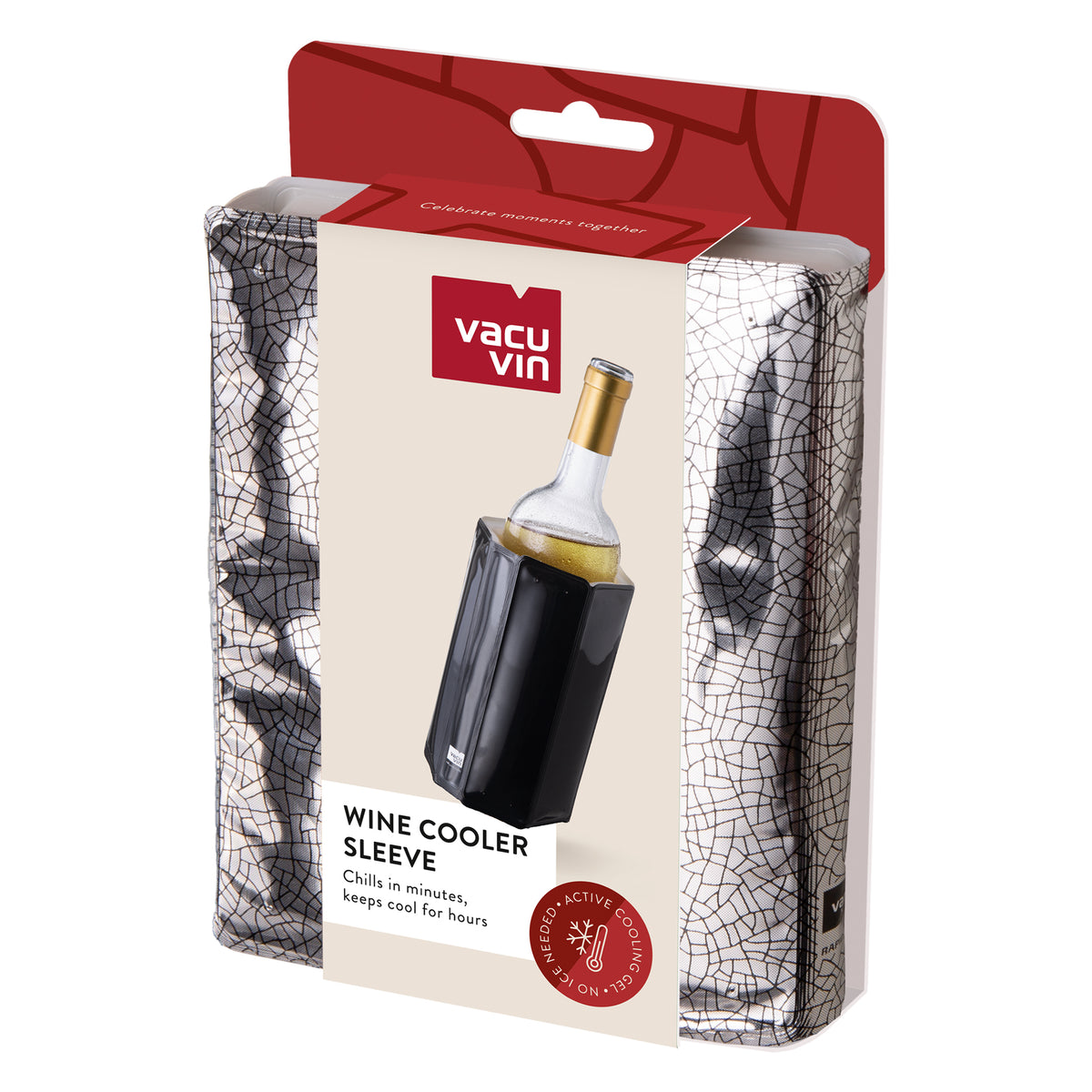 VACU VIN ACTIVE WINE BOTTLE COOLER - SILVER