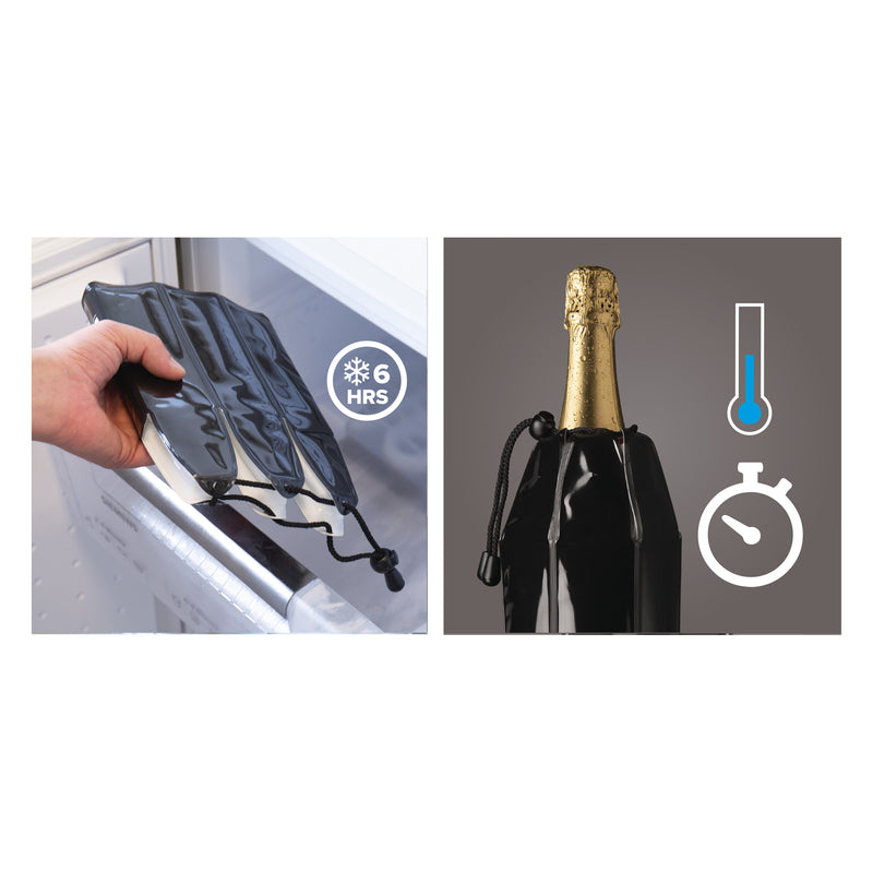 VACU VIN ACTIVE CHAMPAGNE BOTTLE COOLER - BLACK