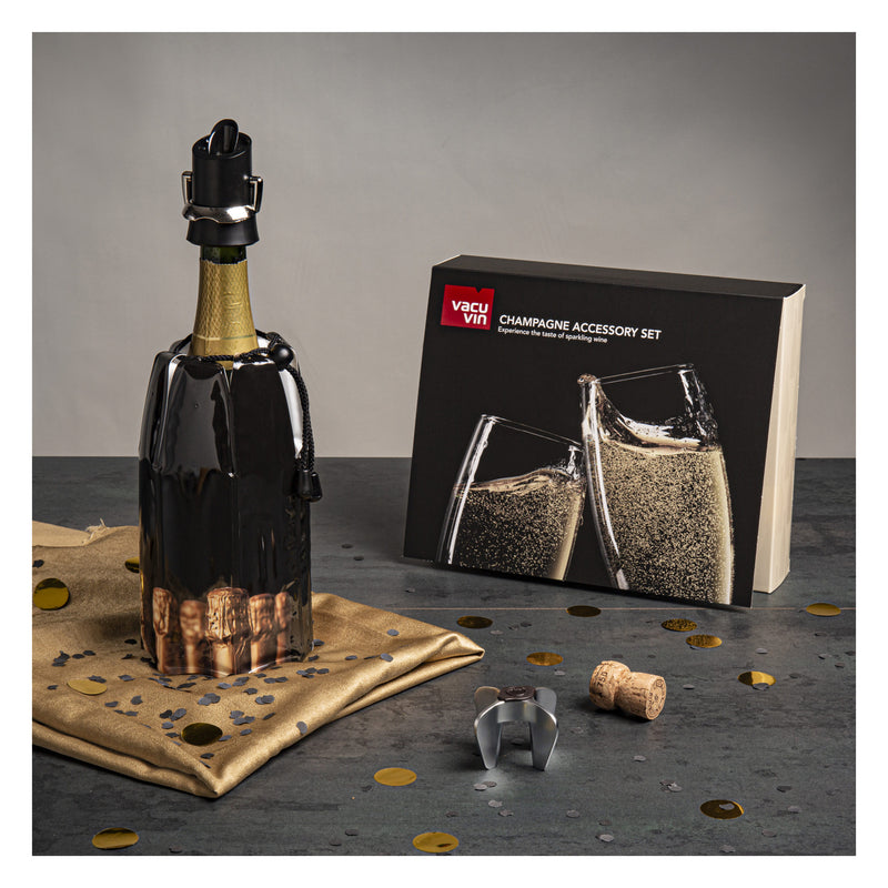 VACU VIN ACTIVE CHAMPAGNE BOTTLE COOLER - BLACK