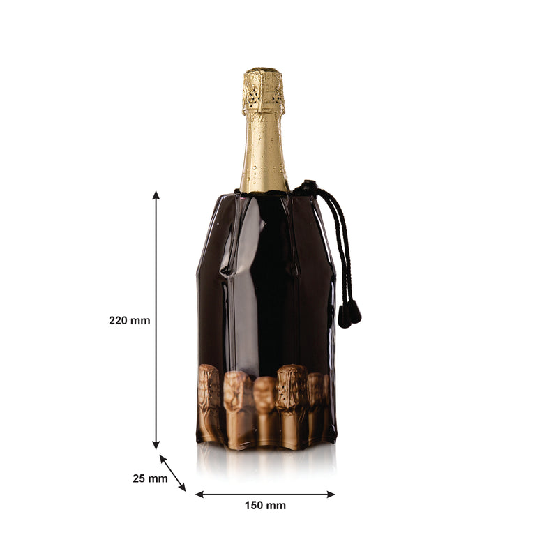 VACU VIN ACTIVE CHAMPAGNE BOTTLE COOLER - BLACK