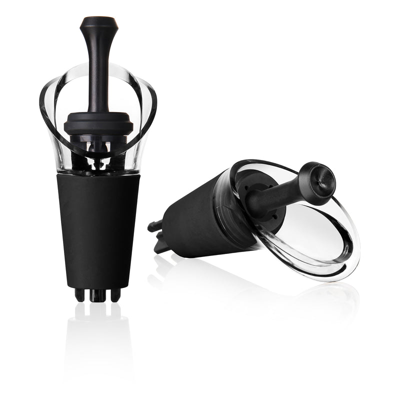 VACU VIN WINE SERVER & STOPPER BLACK, 2PCS