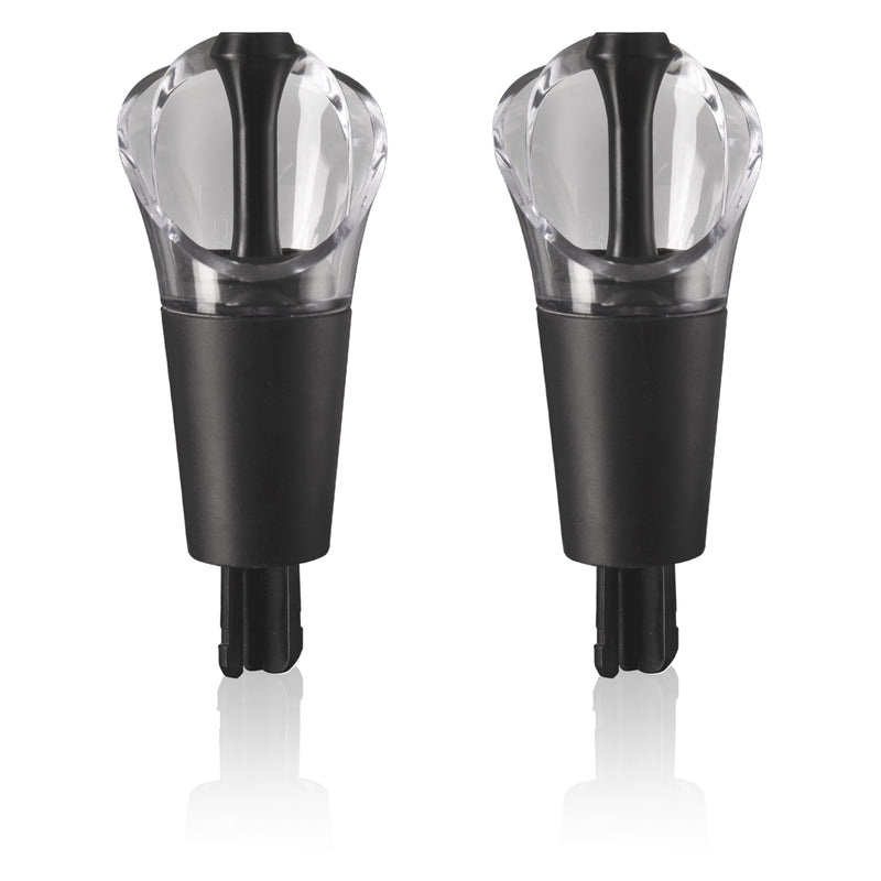 VACU VIN WINE SERVER & STOPPER BLACK, 2PCS