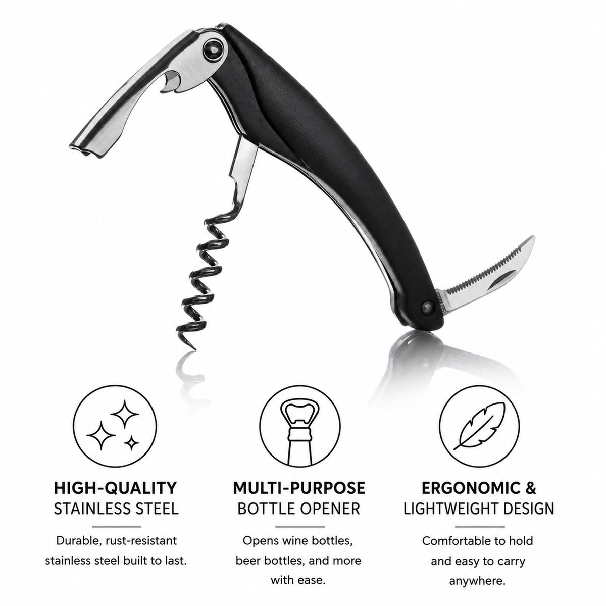 VACU VIN WAITERS CORKSCREW BLACK