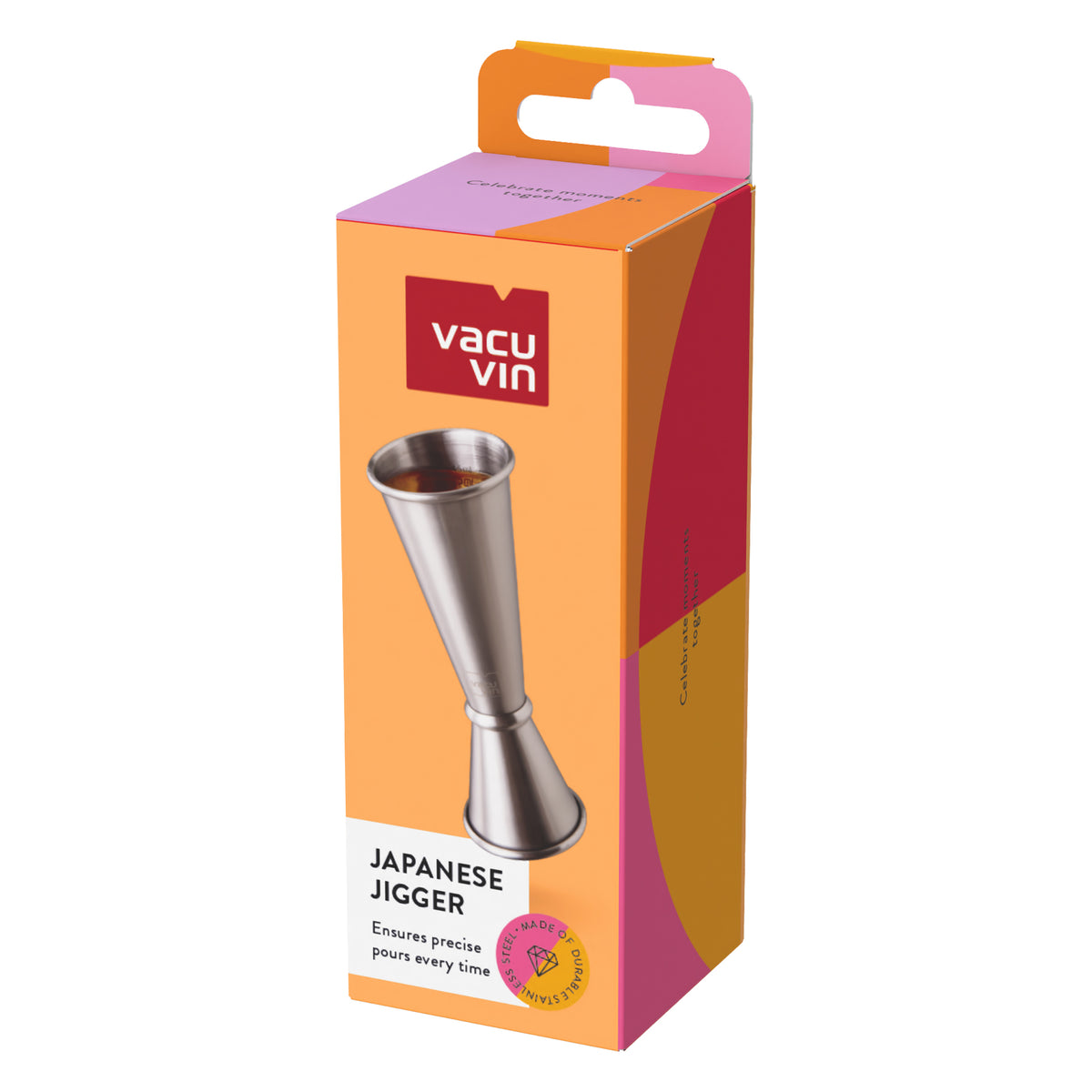 VACU VIN JAPANESE JIGGER STAINLESS STEEL. 30ML/60ML