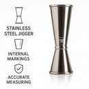 VACU VIN JAPANESE JIGGER STAINLESS STEEL. 30ML/60ML