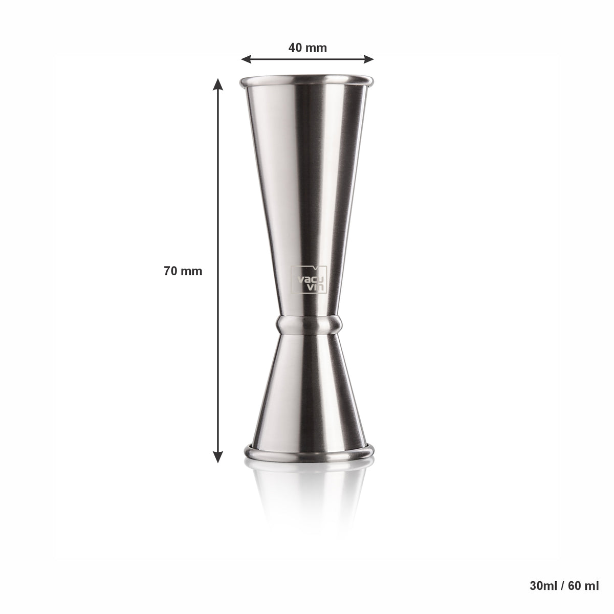 VACU VIN JAPANESE JIGGER STAINLESS STEEL. 30ML/60ML