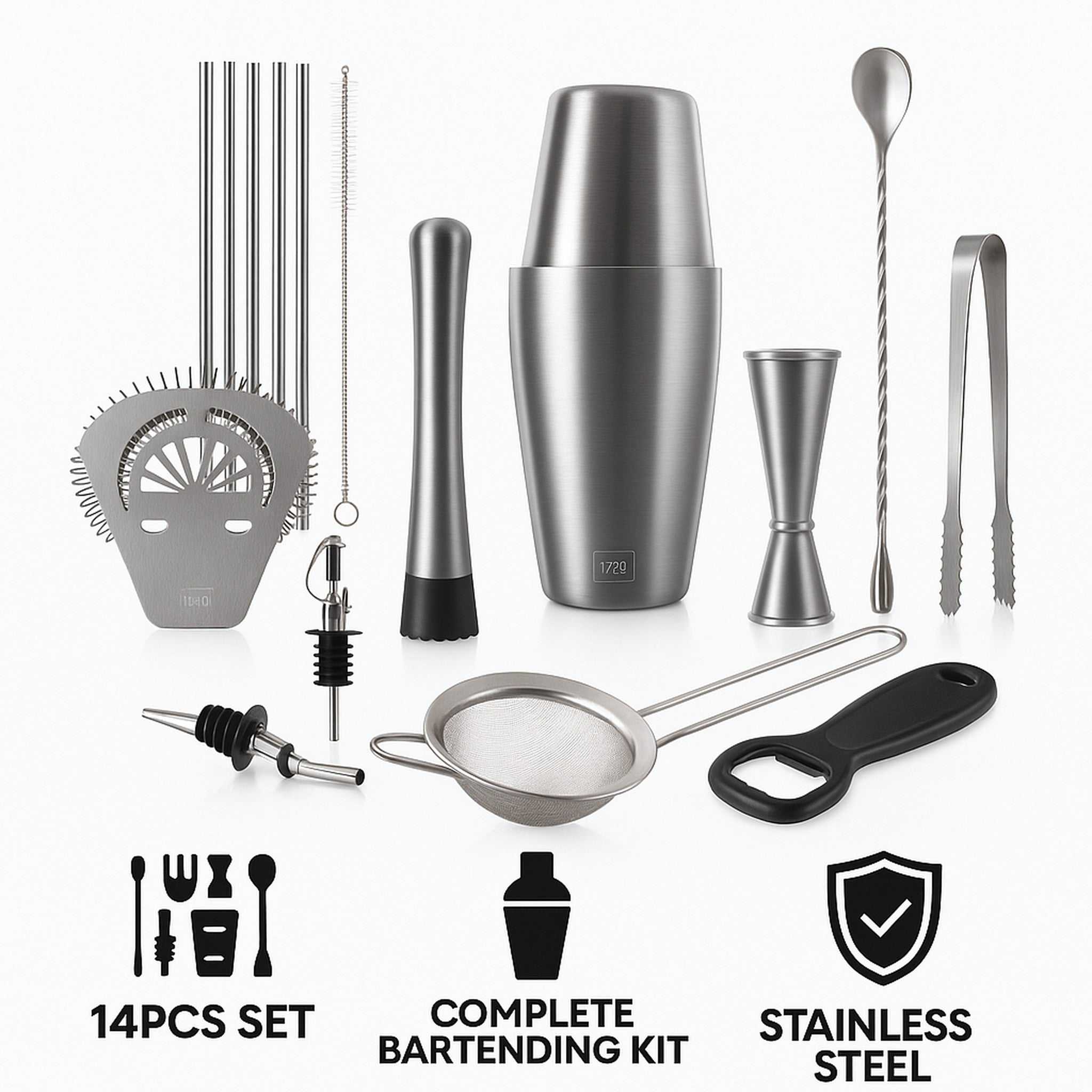 VACU VIN COCKTAIL BAR IN A BOX 14PCS SET