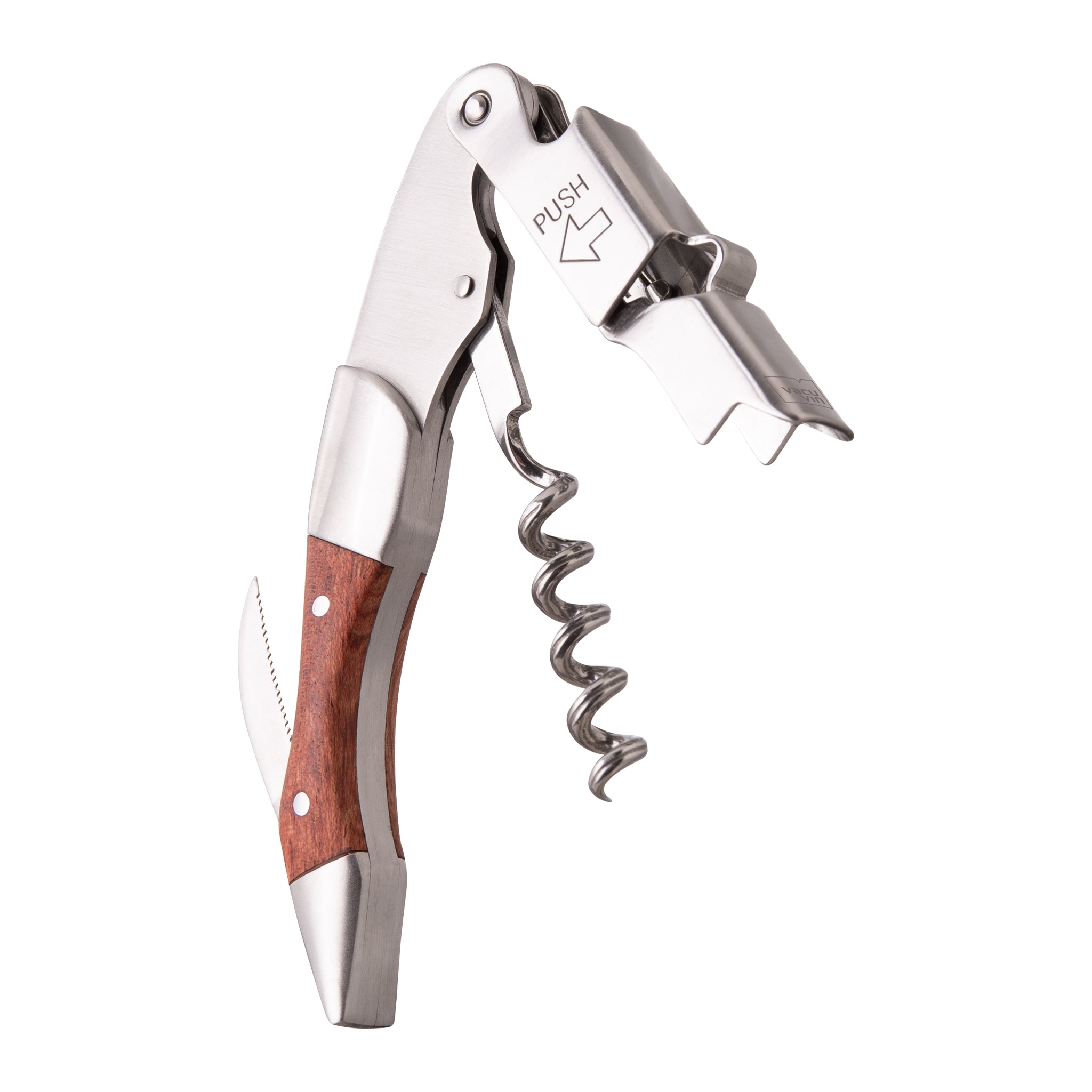 VACU VIN WAITERS CORKSCREW PUSH WOOD