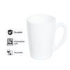 CONSOL WHITE OPAL GLASS BULLET SHAPE MUG, 320ML