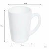 CONSOL WHITE OPAL GLASS BULLET SHAPE MUG, 320ML