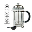 REGENT COFFEE PLUNGER 12 CUP WITH CHROME FRAME, 1.6L