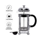 REGENT COFFEE PLUNGER 3 CUP WITH CHROME FRAME, 380ML