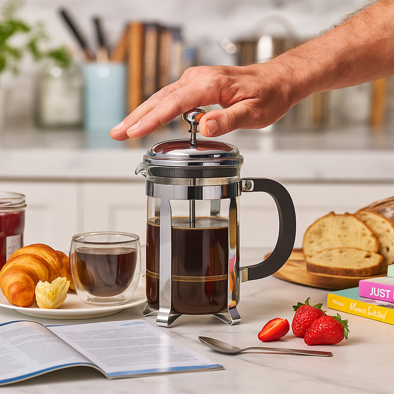 REGENT COFFEE PLUNGER 3 CUP WITH CHROME FRAME, 380ML