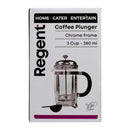 REGENT COFFEE PLUNGER 3 CUP WITH CHROME FRAME, 380ML