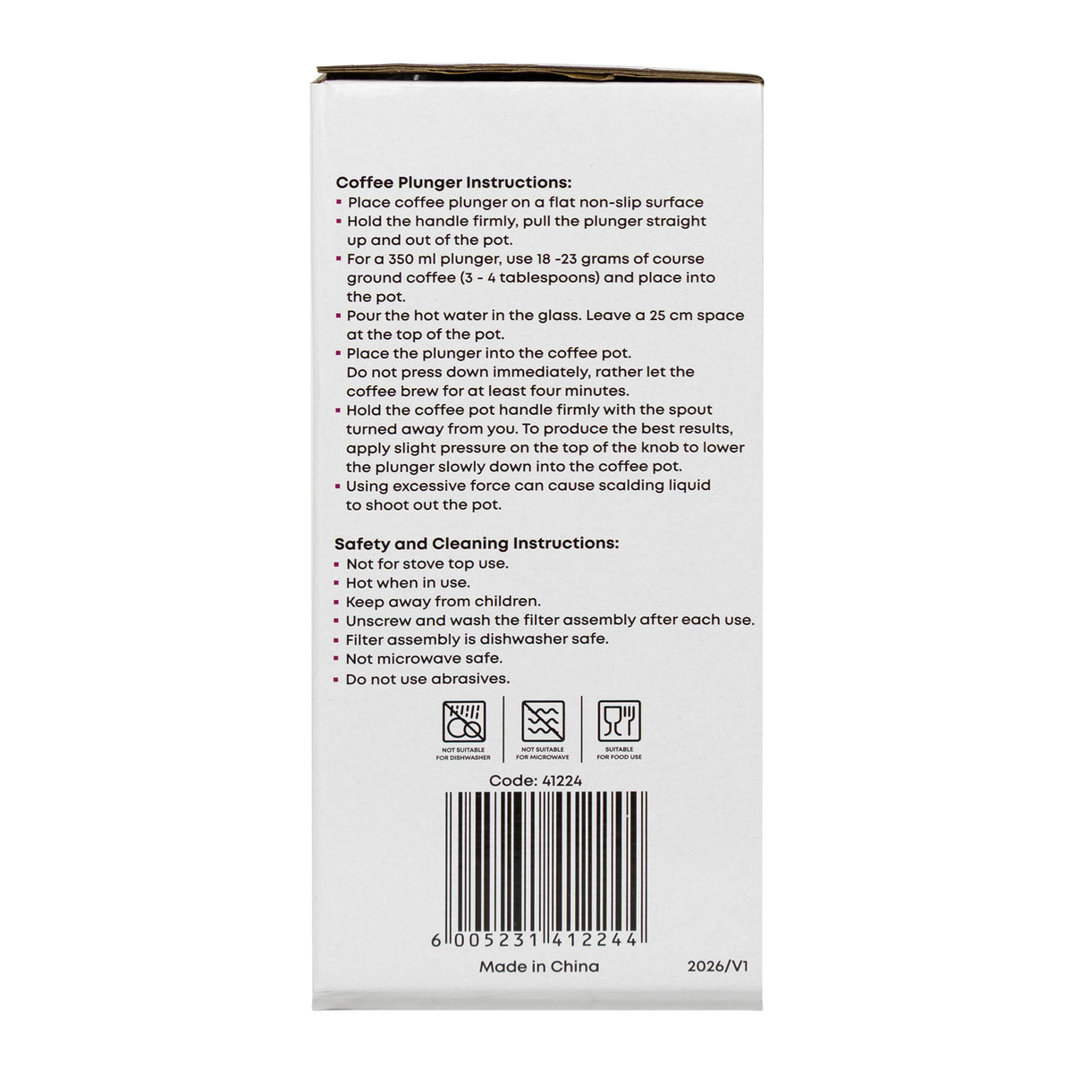 REGENT COFFEE PLUNGER 3 CUP WITH STAINLESS STEEL FRAME, 350ML