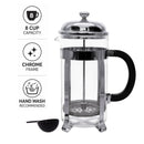 REGENT COFFEE PLUNGER 8 CUP WITH CHROME FRAME, 1.1L