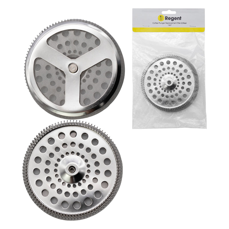 REGENT COFFEE PLUNGER REPLACEMENT FILTER ST STEEL 12 CUP, (110MM DIA)