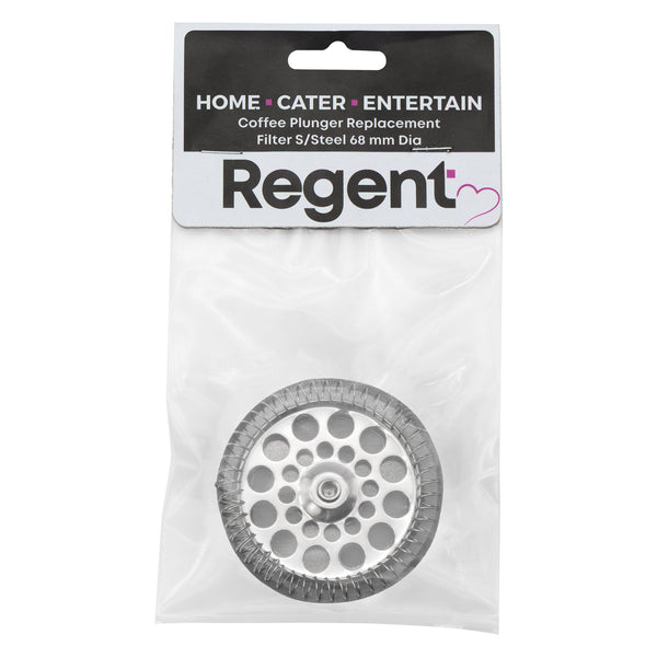 REGENT COFFEE PLUNGER 3 CUP REPLACEMENT FILTER ST STEEL, 68MM DIA