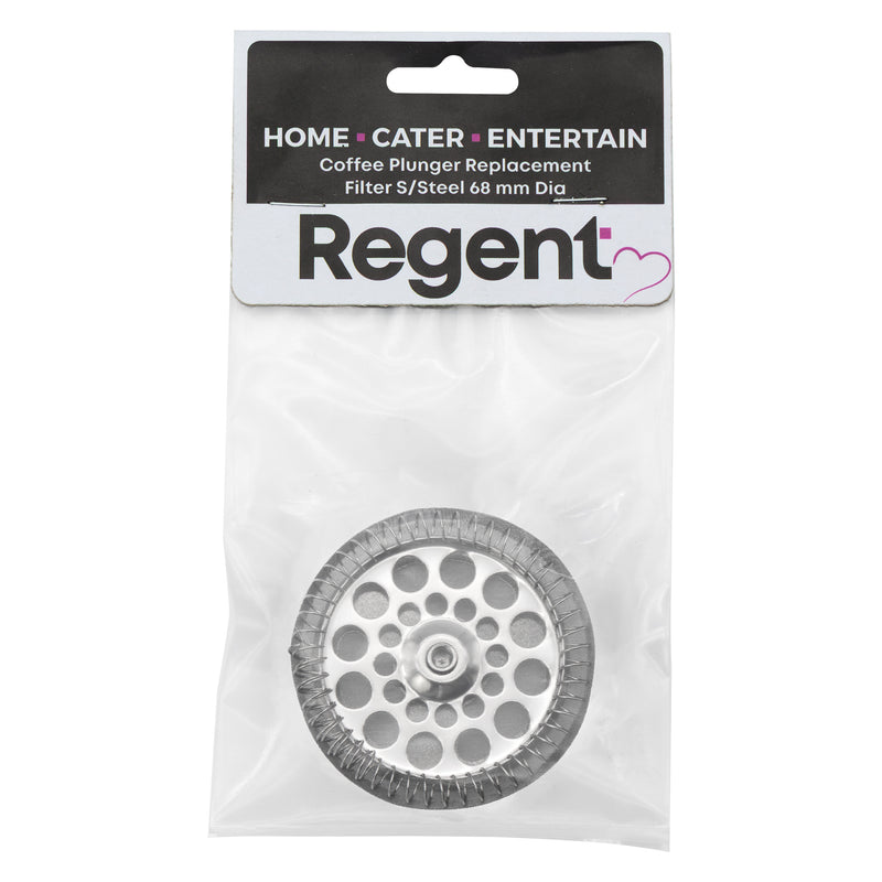 REGENT COFFEE PLUNGER 3 CUP REPLACEMENT FILTER ST STEEL, 68MM DIA