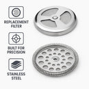 REGENT COFFEE PLUNGER  6 & 8 CUP REPLACEMENT FILTER ST STEEL, 90MM DIA