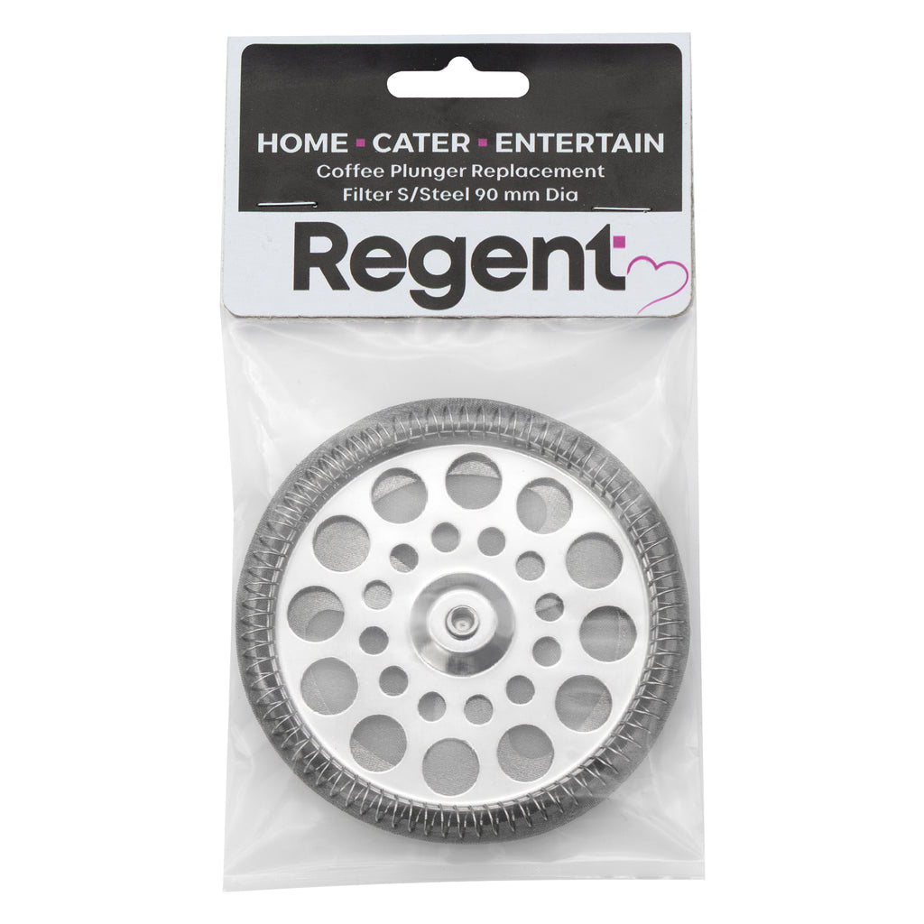 REGENT COFFEE PLUNGER  6 & 8 CUP REPLACEMENT FILTER ST STEEL, 90MM DIA