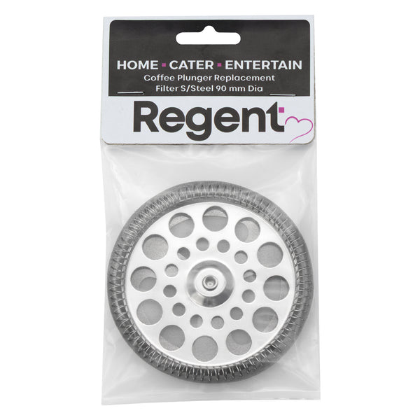 REGENT COFFEE PLUNGER  6 & 8 CUP REPLACEMENT FILTER ST STEEL, 90MM DIA