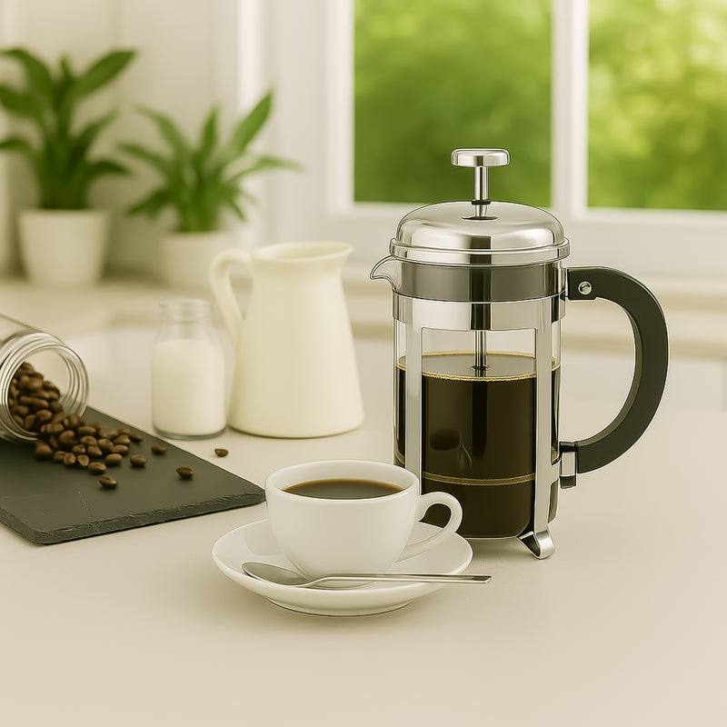 REGENT COFFEE PLUNGER 3 CUP WITH CHROME FRAME, 350ML