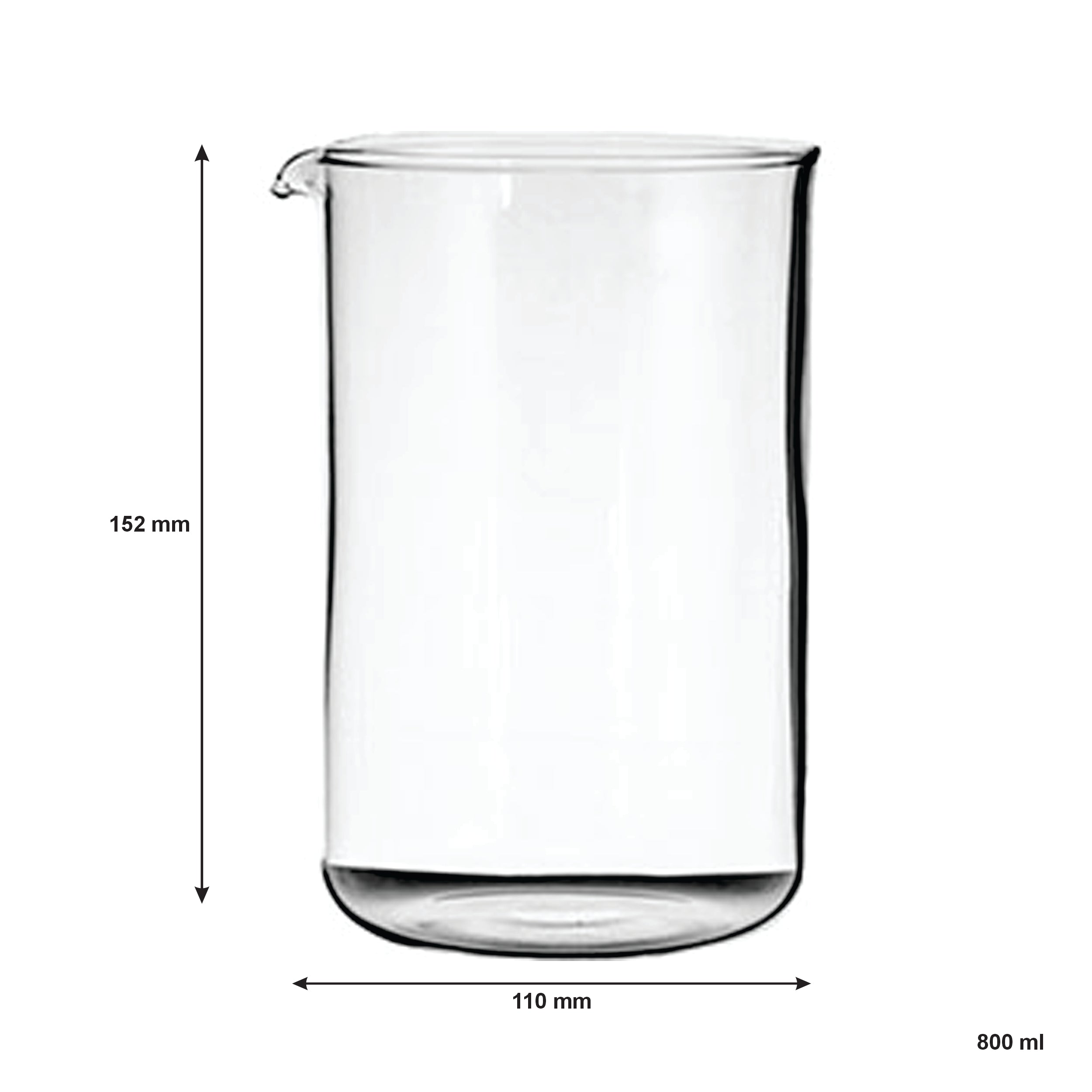 REGENT COFFEE PLUNGER 6 CUP REPLACEMENT GLASS, (900ML)-FITS 41227