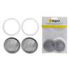 REGENT COFFEE MAKER ALUMINIUM 3 CUP REPLACEMENT FILTERS(2) & RUBBER SEALS (2) 4 PCE SET, (55MM DIA)
