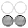 REGENT COFFEE MAKER ALUMINIUM 3 CUP REPLACEMENT FILTERS(2) & RUBBER SEALS (2) 4 PCE SET, (55MM DIA)