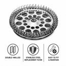 REGENT COFFEE PLUNGER 3 CUP DOUBLE WALLED ST STEEL REPLACEMENT FILTER, 70MM DIA