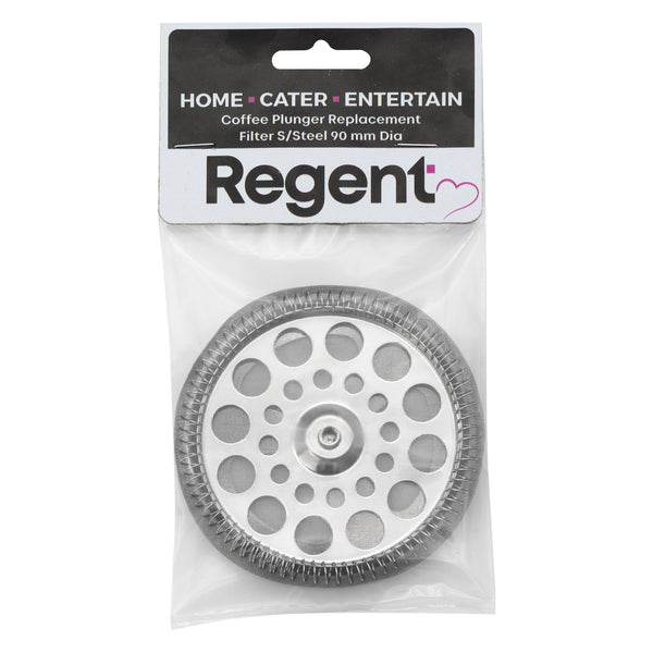 REGENT COFFEE PLUNGER8 CUP DOUBLE WALLED ST STEEL REPLACEMENT FILTER, 90MM DIA