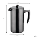 REGENT SIDAMO COFFEE MAKER DOUBLE WALL GUN METAL BLACK ST STEEL 3 CUP, (350ML)