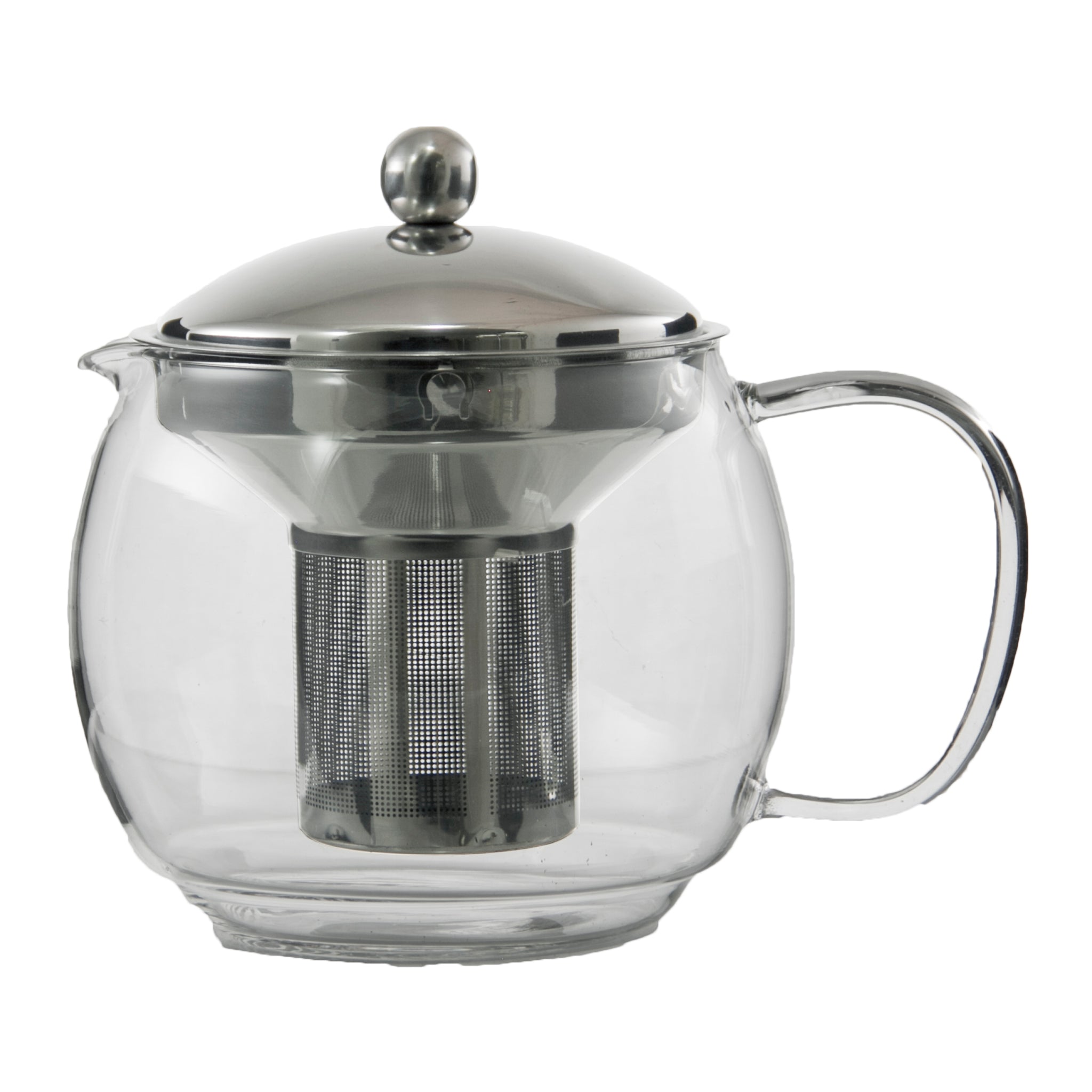 REGENT 'TEA TIME' BOROSILICATE GLASS TEAPOT WITH ST. STEEL INFUSER & LID, 1.1L