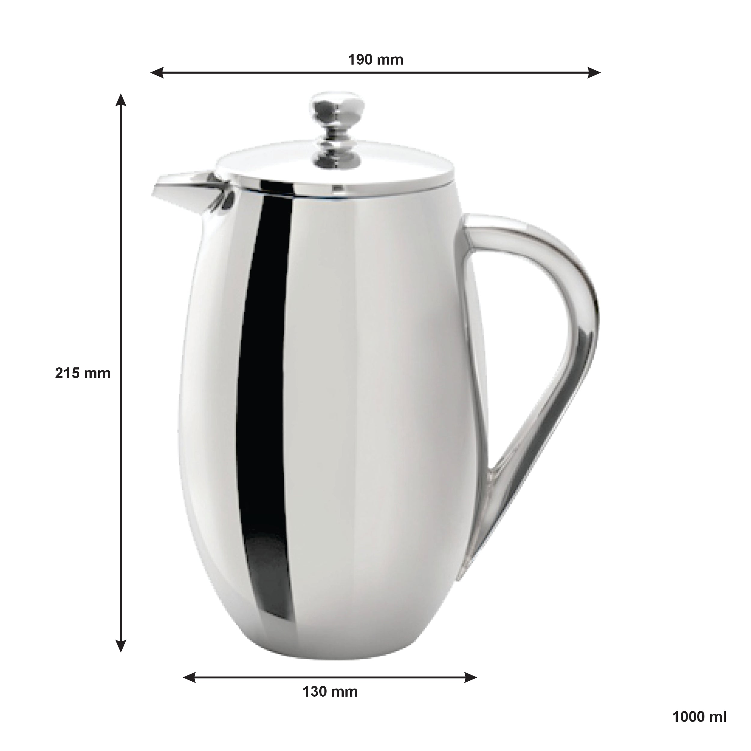 REGENT BRAZIL COFFEE PLUNGER DOUBLE WALL ST STEEL CUP, 1L – HCS