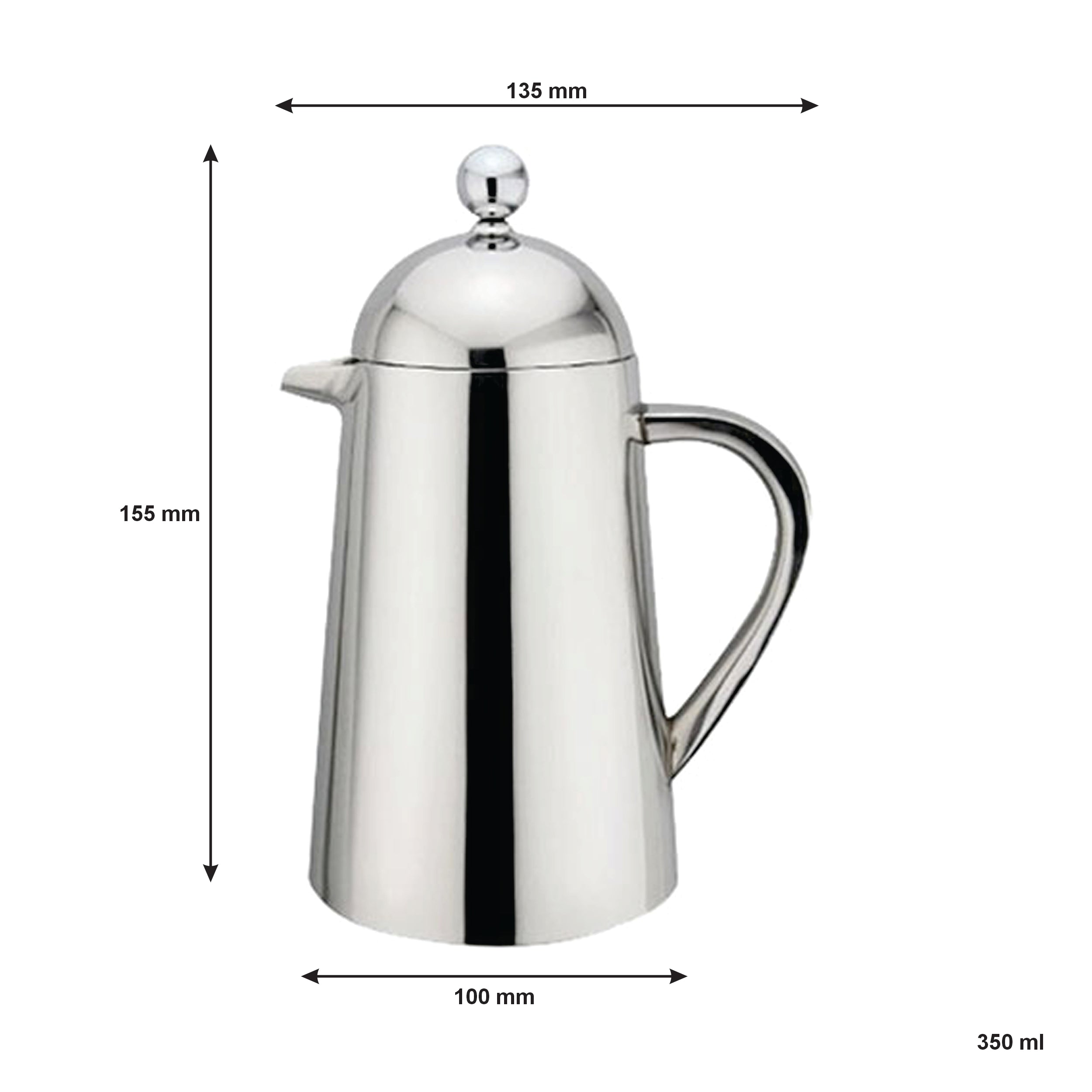 REGENT THERMIQUE COFFEE PLUNGER DOUBLE WALL ST STEEL 3 CUP, 350ML