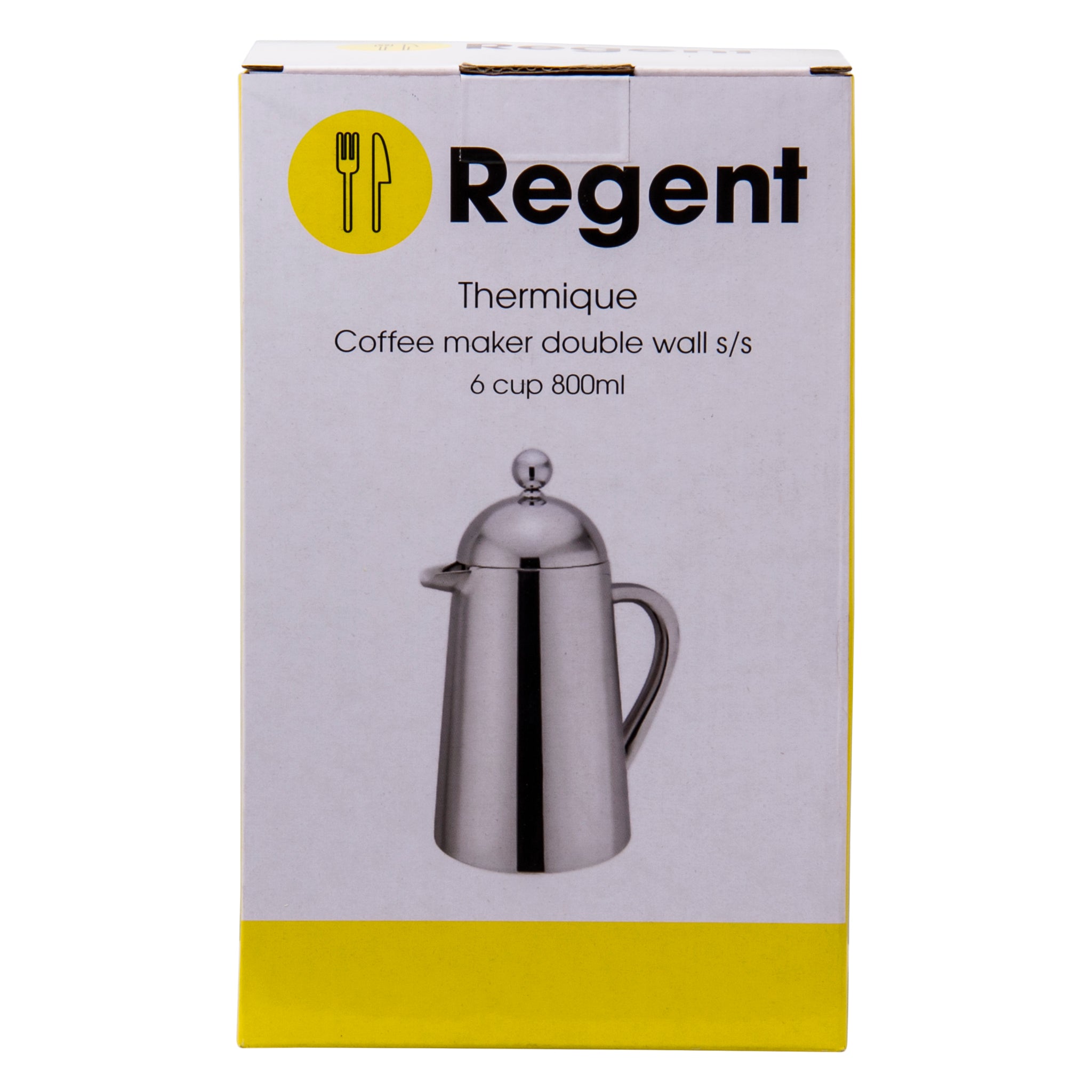 REGENT THERMIQUE COFFEE PLUNGER DOUBLE WALL ST STEEL 6 CUP, 800ML