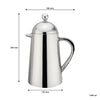 REGENT THERMIQUE COFFEE PLUNGER DOUBLE WALL ST STEEL 8 CUP, 1L