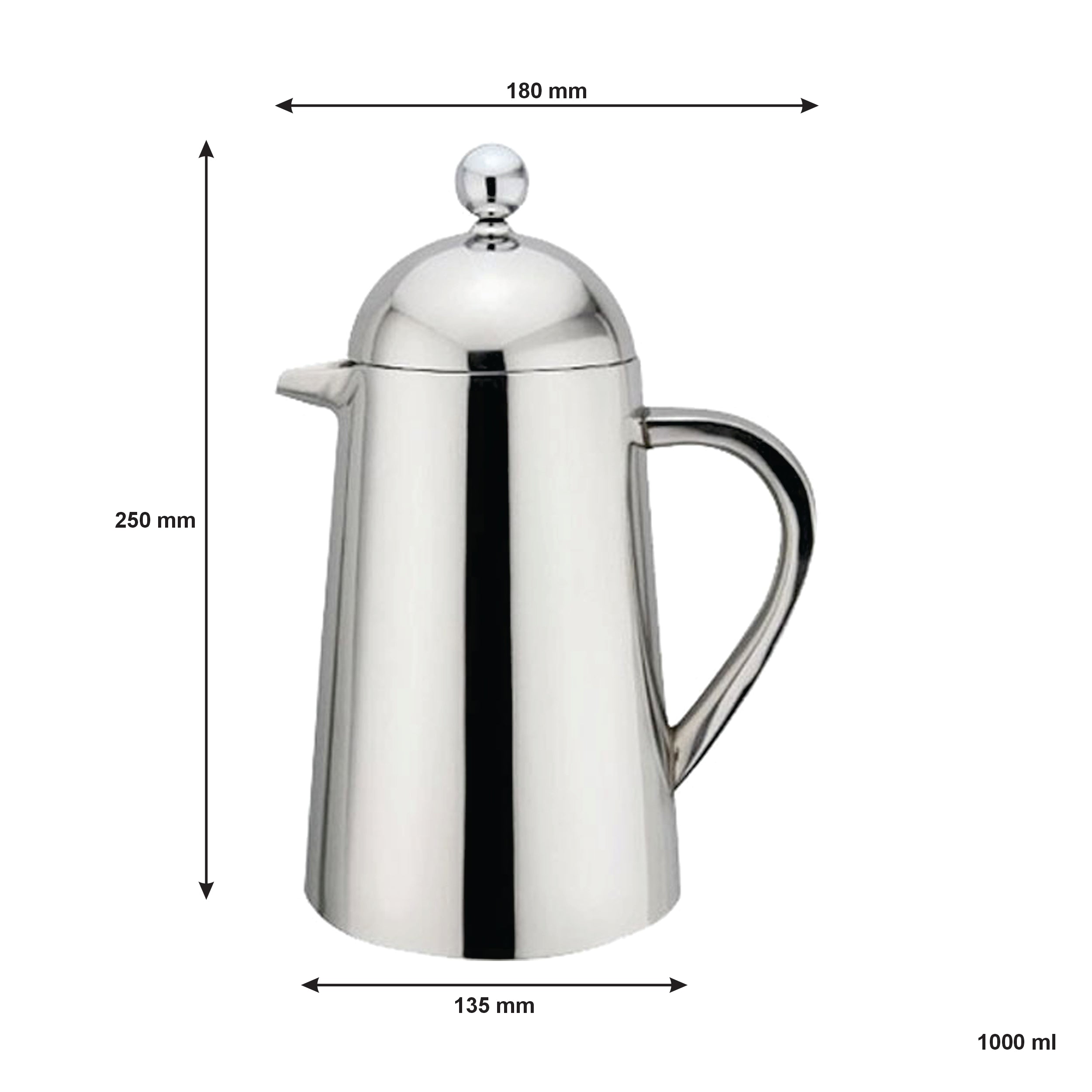 REGENT THERMIQUE COFFEE PLUNGER DOUBLE WALL ST STEEL 8 CUP, 1L