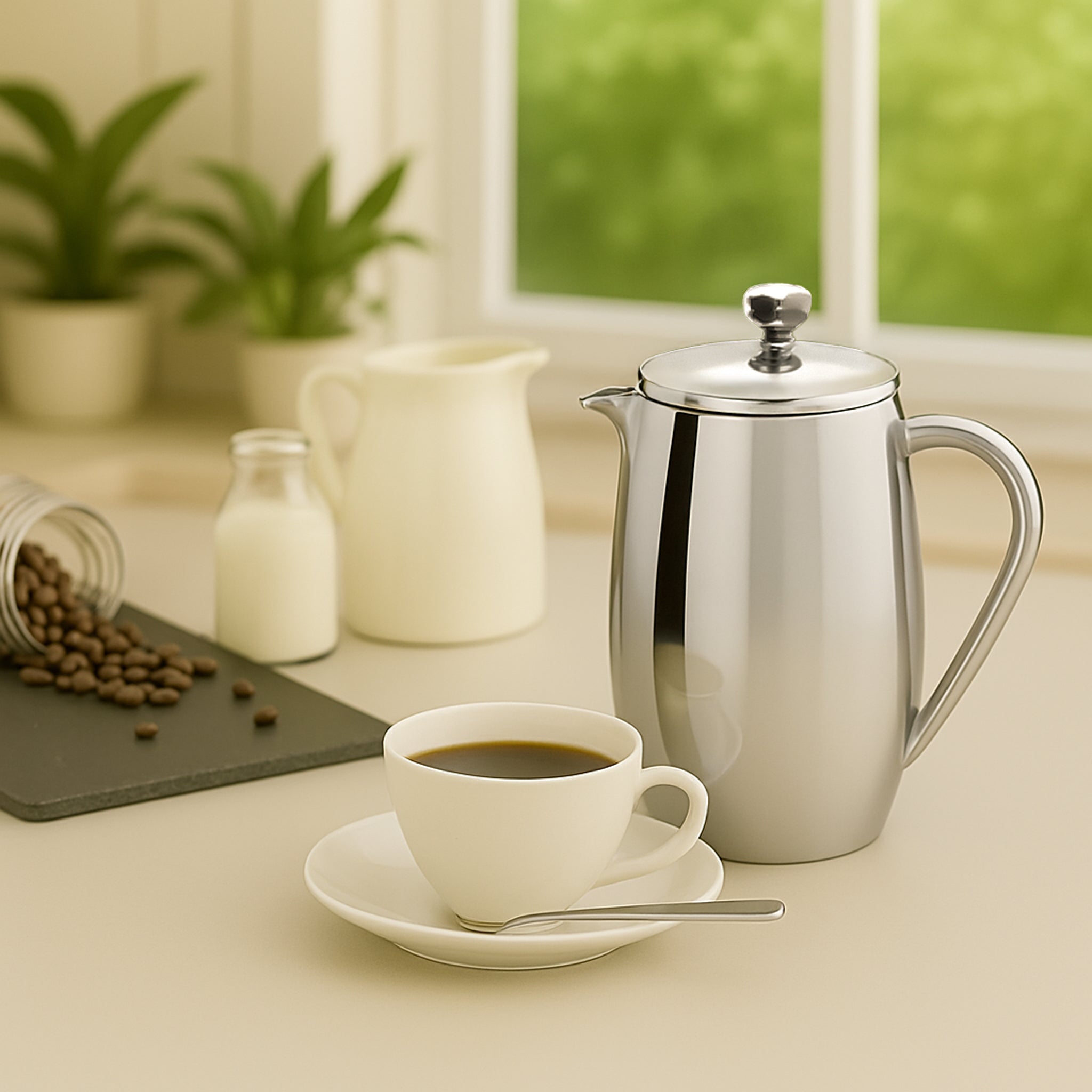 REGENT BRAZIL COFFEE PLUNGER DOUBLE WALL ST STEEL 3 CUP, 350ML