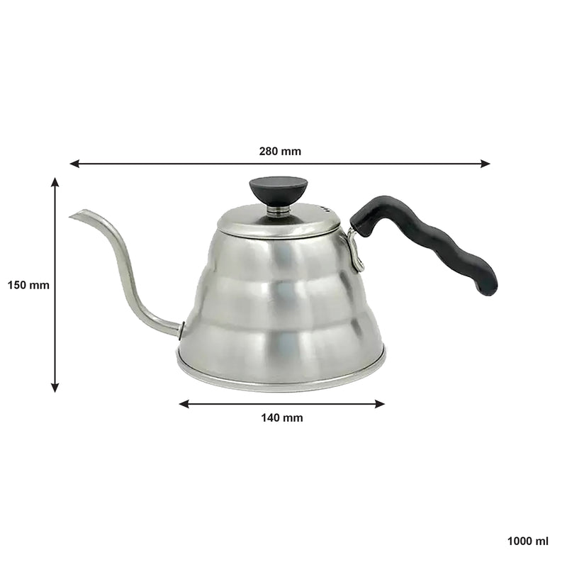 REGENT COFFEE CURVY DRIP PRESSURE KETTLE 18/8 STAINLESS STEEL, 1L