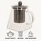 REGENT SQUARE TEAPOT BOROSILICATE GLASS WITH ST. STEEL INFUSER AND LID, 550ML