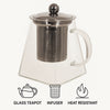 REGENT SQUARE TEAPOT BOROSILICATE GLASS WITH ST. STEEL INFUSER AND LID, 550ML
