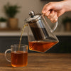 REGENT SQUARE TEAPOT BOROSILICATE GLASS WITH ST. STEEL INFUSER AND LID, 550ML