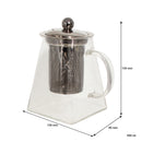 REGENT SQUARE TEAPOT BOROSILICATE GLASS WITH ST. STEEL INFUSER AND LID, 550ML