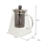 REGENT SQUARE TEAPOT BOROSILICATE GLASS WITH ST. STEEL INFUSER AND LID, 550ML