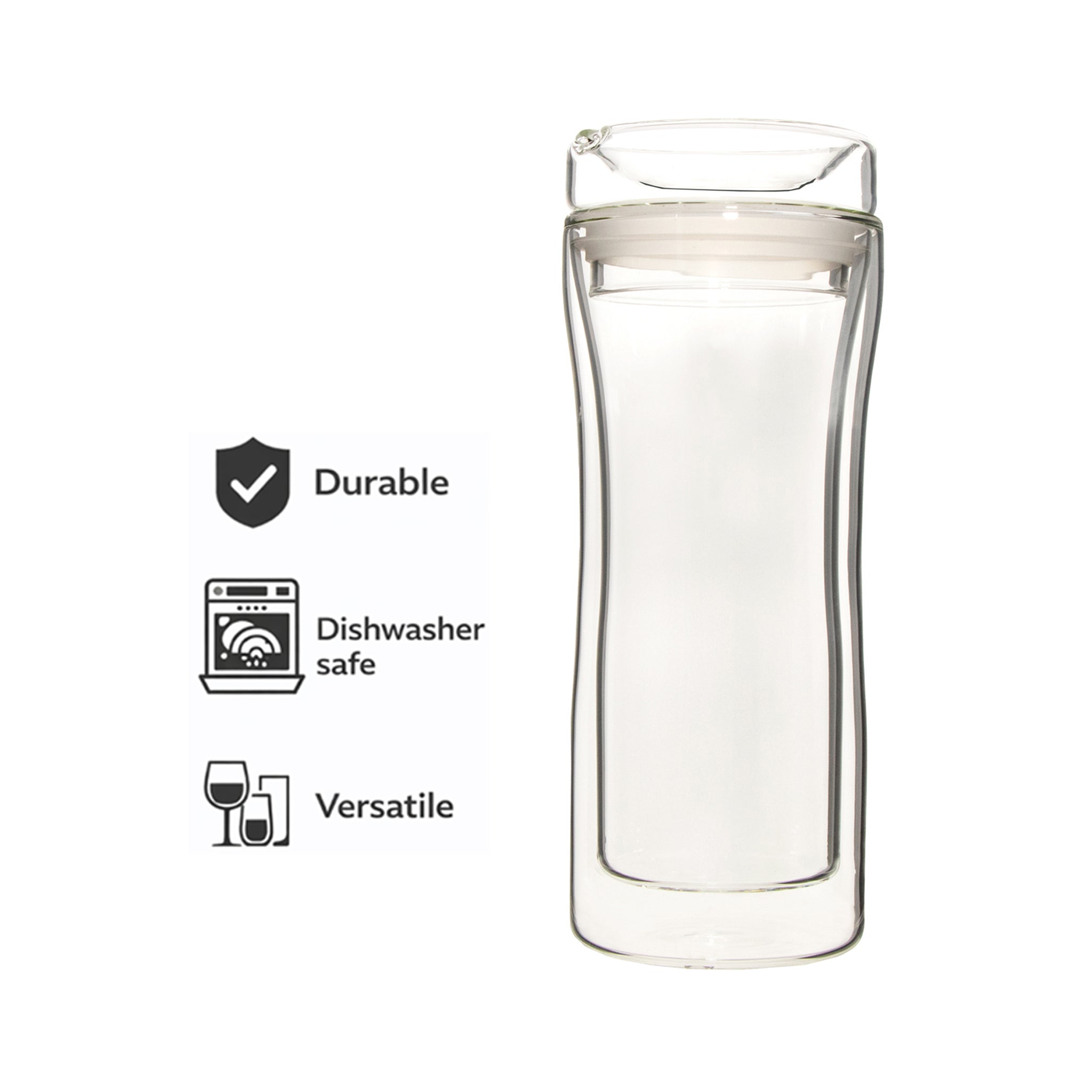 CONSOL ROMA DOUBLE WALL TRAVEL MUG WITH LID, 340ML