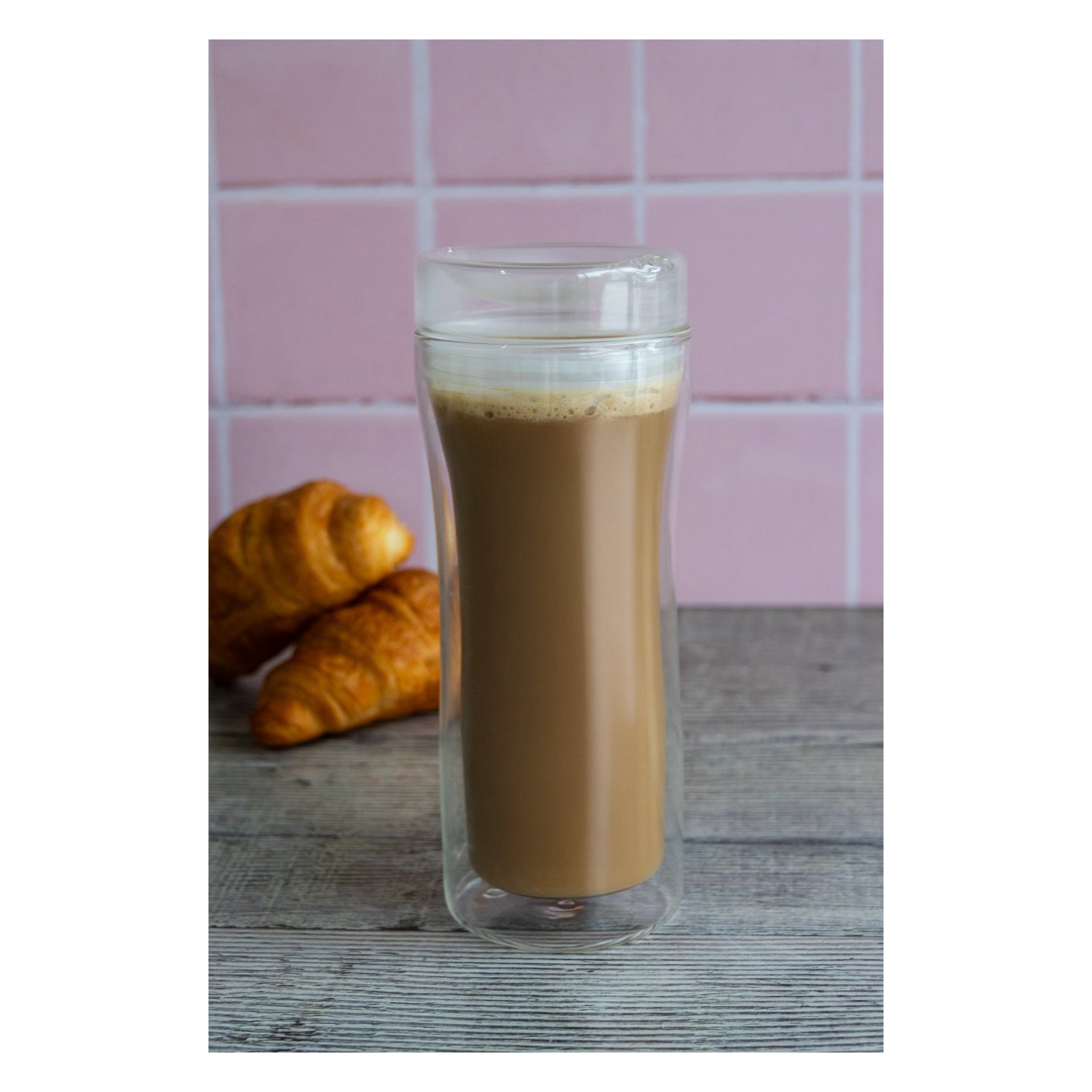 CONSOL ROMA DOUBLE WALL TRAVEL MUG WITH LID, 340ML