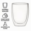 CONSOL ROMA DOUBLE WALL BOROSILICATE GLASS COFFEE CUP 2PK, 350ML