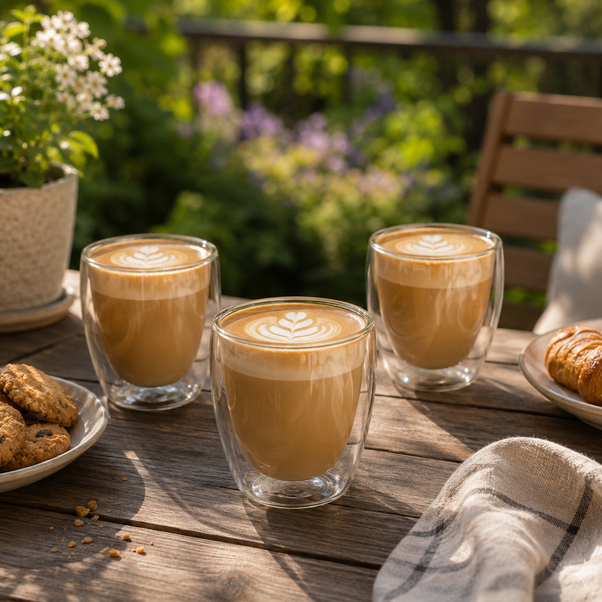 CONSOL ROMA DOUBLE WALL BOROSILICATE GLASS TEA/COFFEE CUP 2PK, 350ML